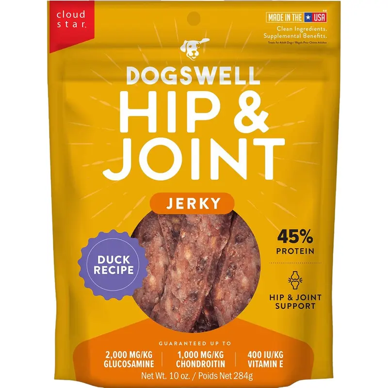 DogsWell Hip & Joint Jerky Duck Grain Free Dog Treats 10oz