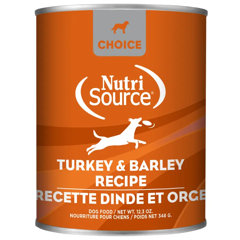 NutriSource Choice Pate Wet Dog Food - Turkey & Barley - 12.3oz Can