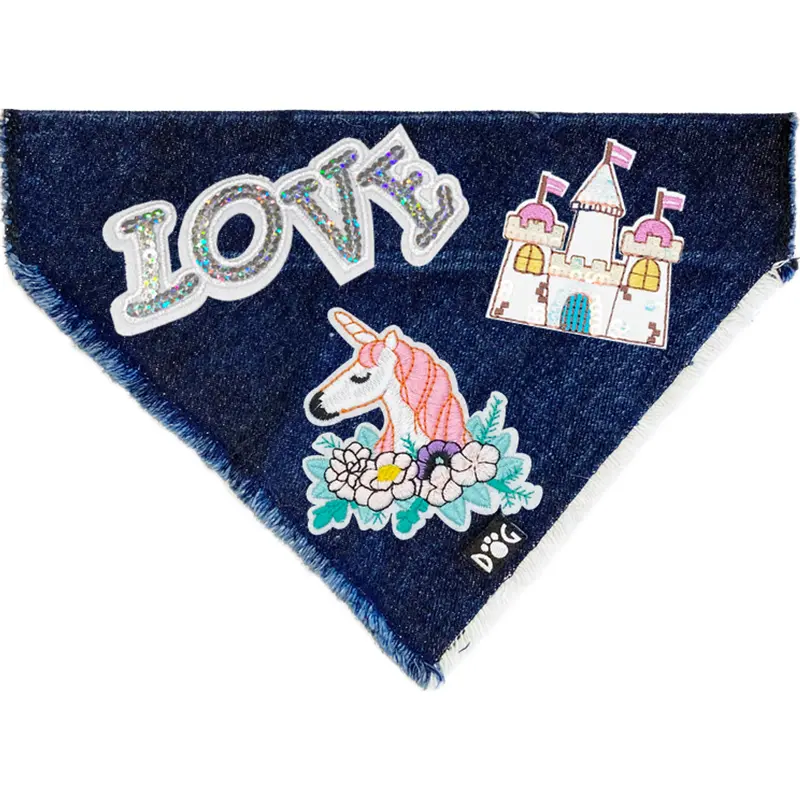 Love, Hearts & Rose Denim Bandana
