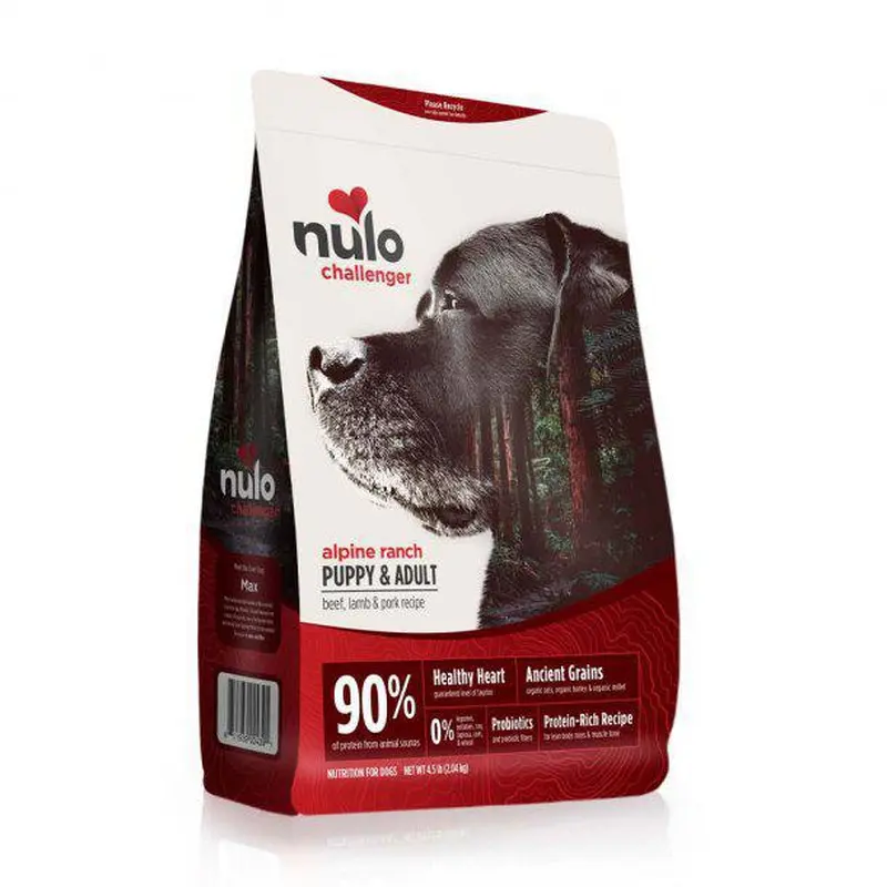 Nulo Challenger Puppy & Adult Dog High-Meat Grains - Beef, Lamb, & Pork