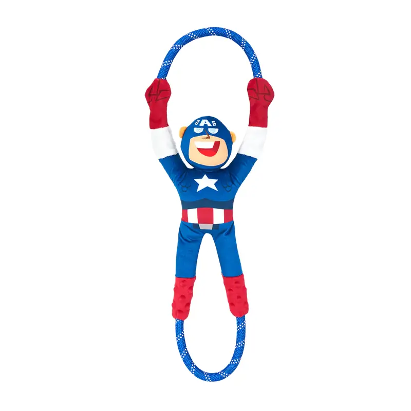 ZippyPaws Marvel Avengers RopeTugz - Captain America