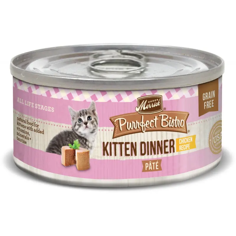 Merrick Purrfect Bistro Grain Free Pate Kitten Dinner Canned Cat Food
