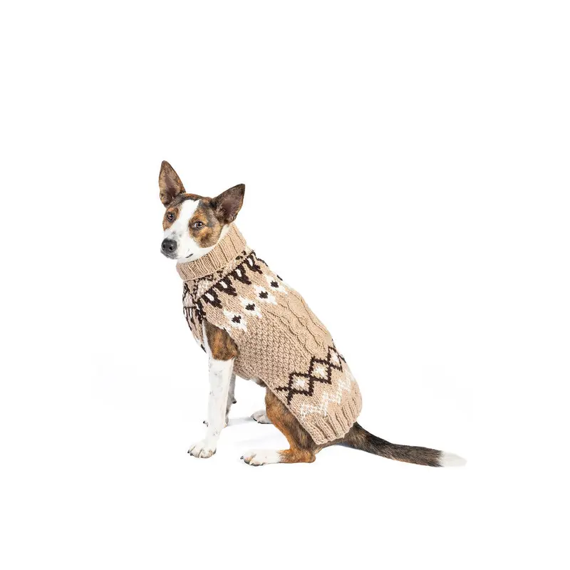 Sandy Cable Knit Wool Dog Sweater