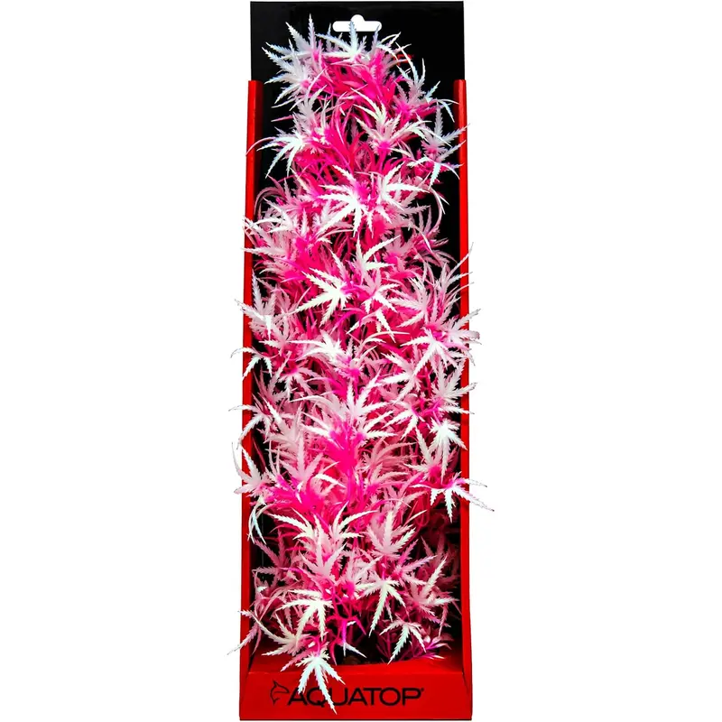 Aquatop Fluorescent Cannabis plant Aquarium Decoration 16in Pink Frost