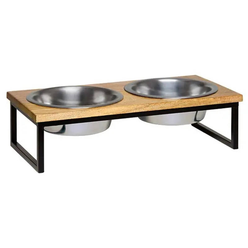 Loving Pets Natural Wooden Top Dog Diner 1qt