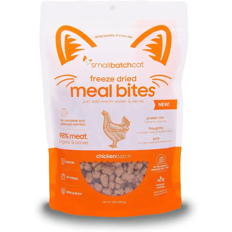 Small Batch Cat Freeze Dried Meal Bites Chicken 10 oz.