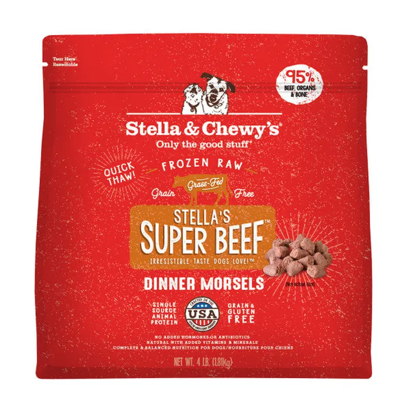 Stella & Chewy's Dog Raw Frozen Super Beef Morsels 4 lbs.