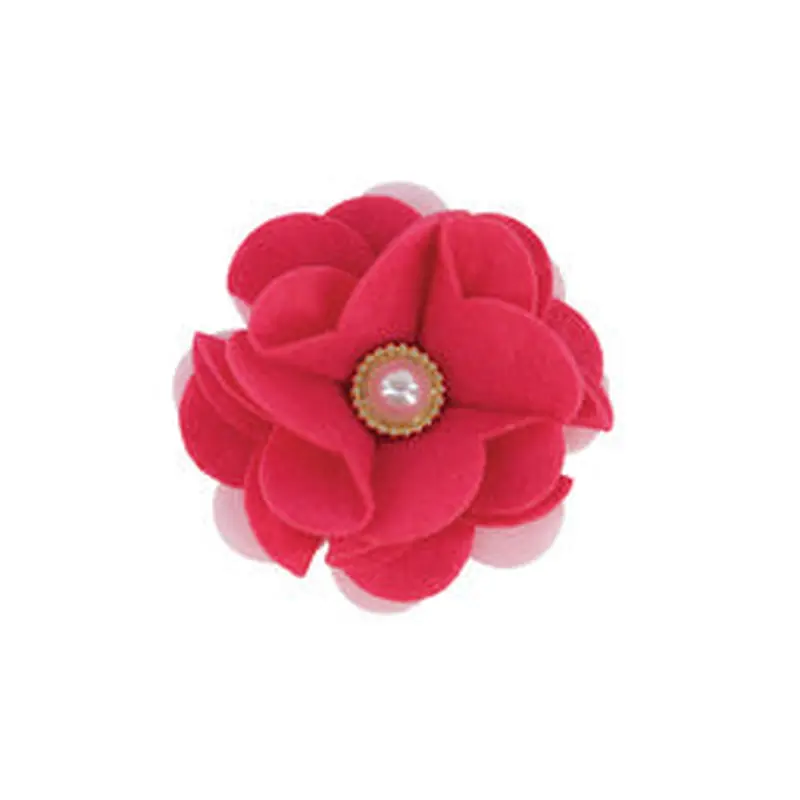 Coastal Accent Metallic Dog Collar Embellishment, Pink Flower