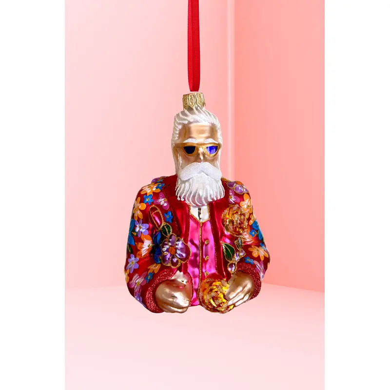 Cool-El Santa Polish Glass Ornament (Red)