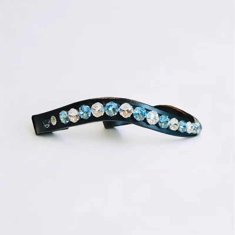 Fancy Delight Browband #4  Aquamarine & Crystal