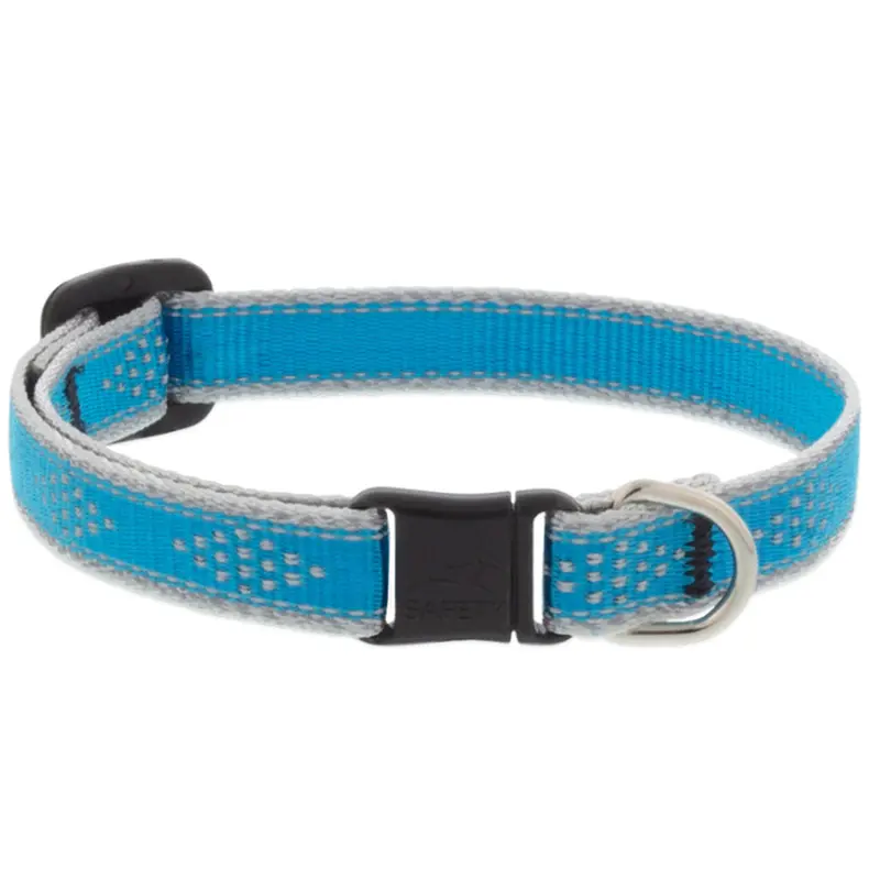 Lupine Reflective Safety Cat Collar 1/2" Wide 8"-12" Neck Size Blue Diamond