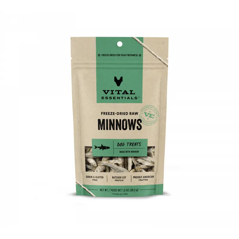 Vital Essentials Freeze Dried Grain Free Minnows Treats for Dogs
