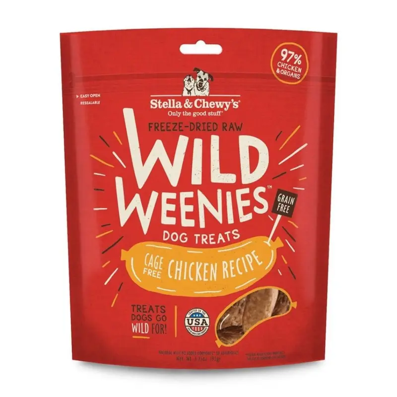 Stella & Chewys Freeze Dried Wild Weenies Cage-Free Chicken Dog Treats 11.5oz