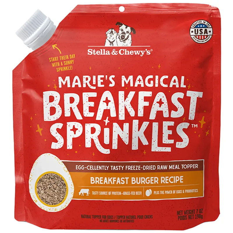 Stella&Chewys Dog Freeze Dried Dog Food  Breakfast Sprinkles Breakfast Burger 7oz