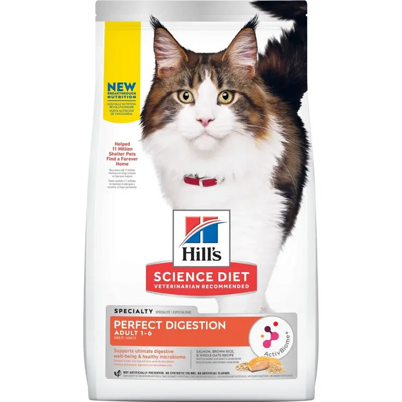 Hill's Science Diet Adult 1-6 Perfect Digestion Salmon Cat Food 13lb