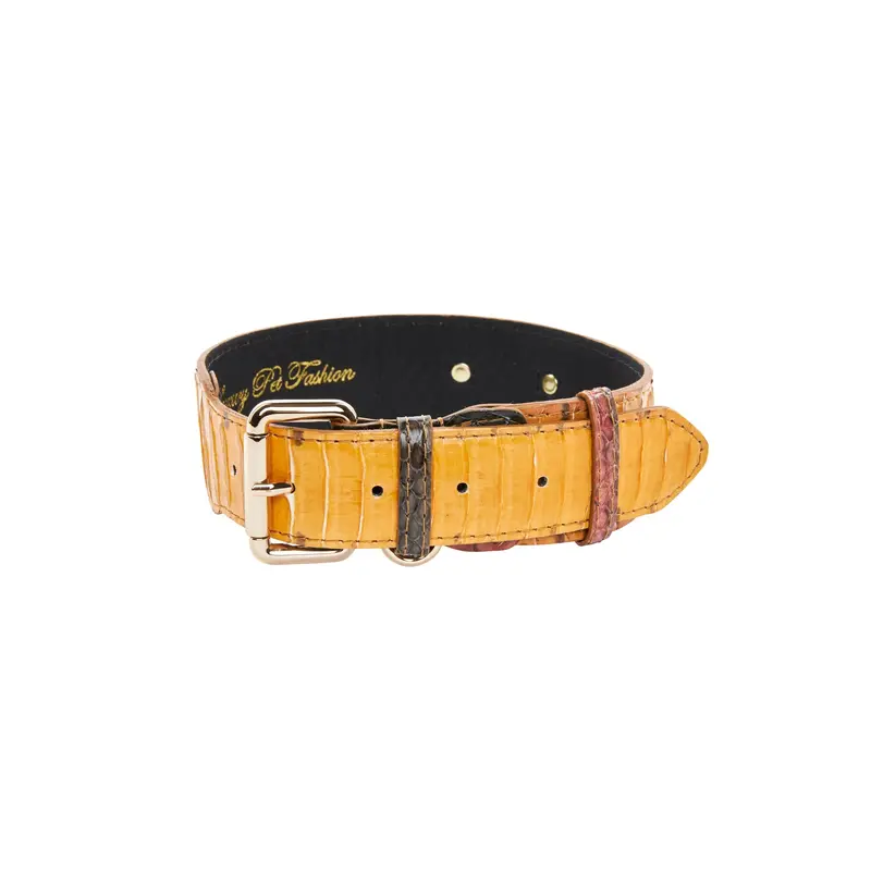 Luxury Let Fashion Mustard Yellow Snakeskin With Classic Gold Hardware