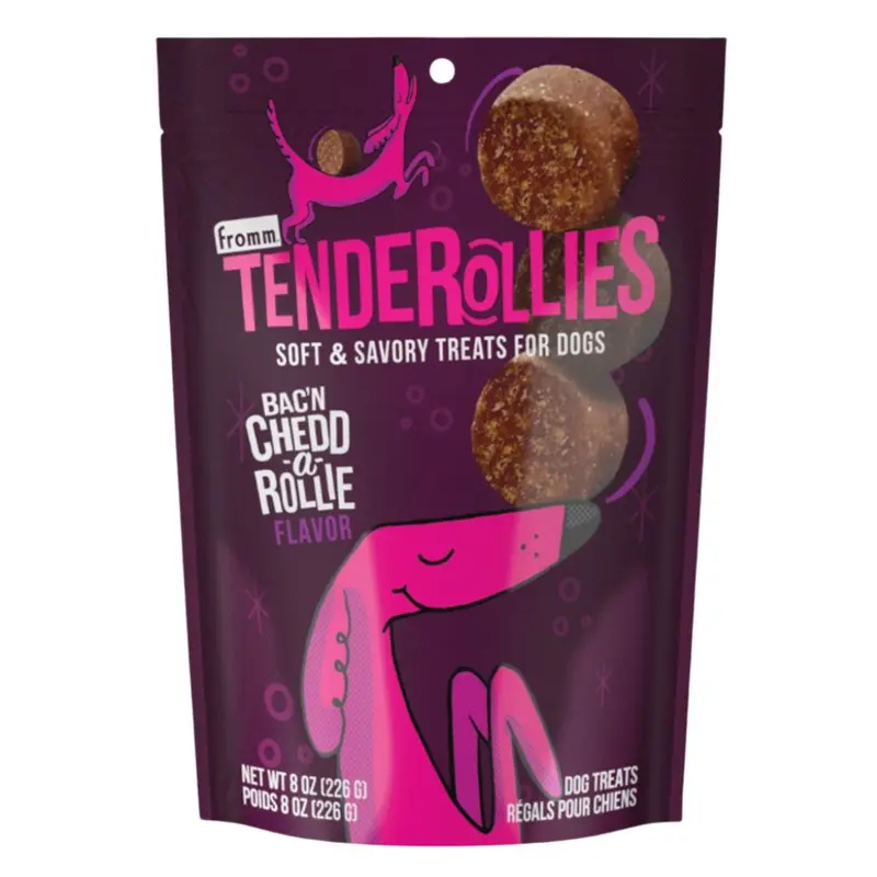 Fromm Tenderollies Soft & Savory Dog Treats - Bac'n Chedd-a-Rollie - 8oz Pouch