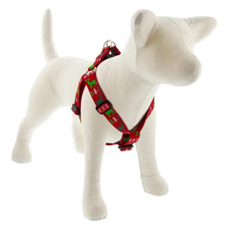 Lupine Holiday Step-In 3/4" Wide 15"-21" Girth Size Happy Holidays Red Dog Harness