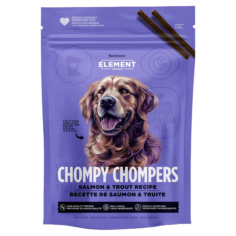 Nutrisource Element Chompy Chompers Dog Treat 6oz Salmon and Trout