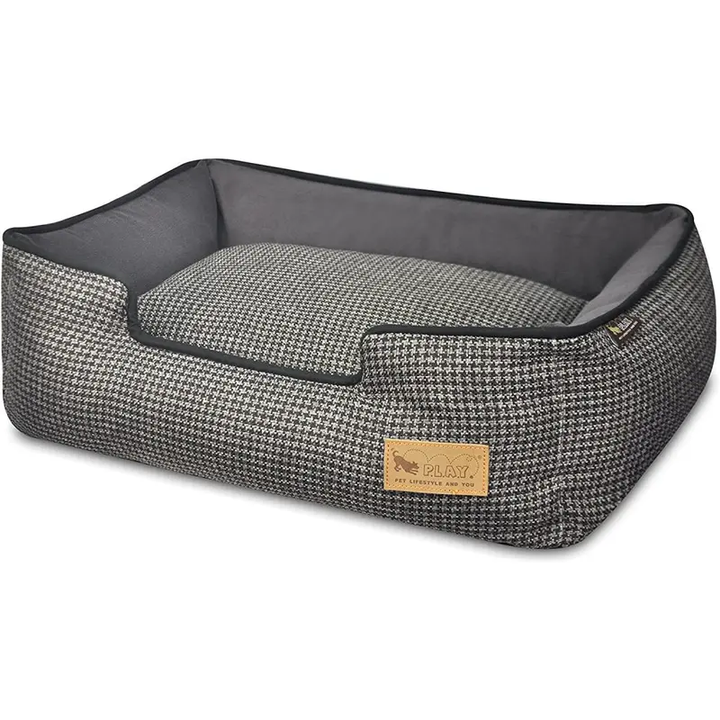 P.L.A.Y. Lounge Bed Houndstooth, Black & Gray
