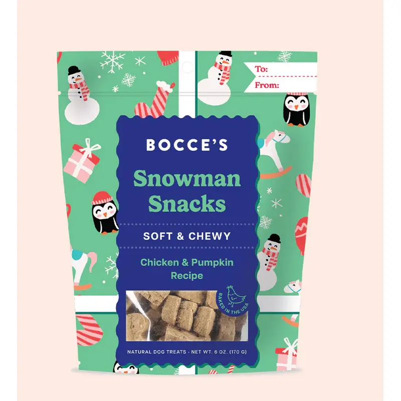 Bocce Snowman Snacks Dog Treats 6 oz.