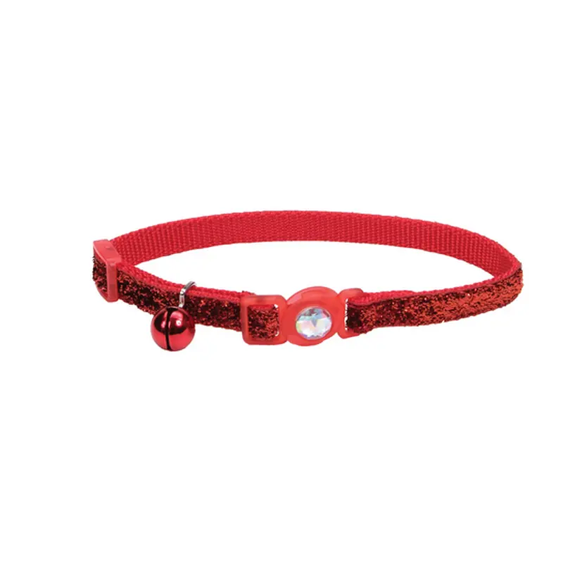 Coastal Safe Cat Jeweled Buckle Adjustable Breakaway Cat Collar with Glitter Overlay