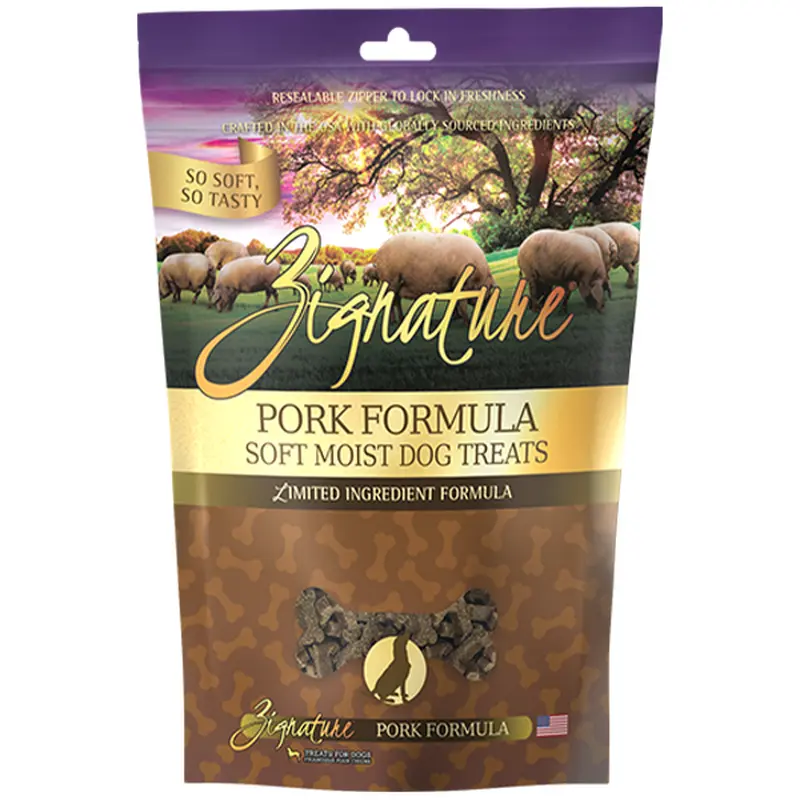 Zignature Dog Soft Moist Treats Pork 4oz