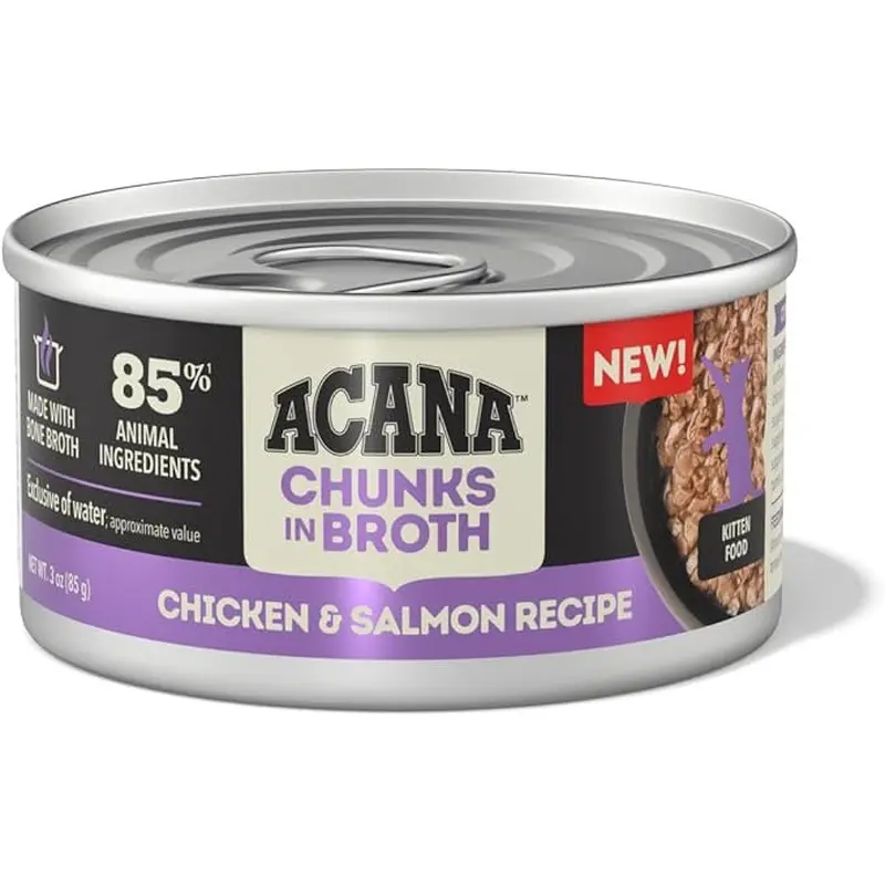 Acana Grain Free Chunks in Broth Kitten Chicken & Salmon Wet Cat Food (3oz)
