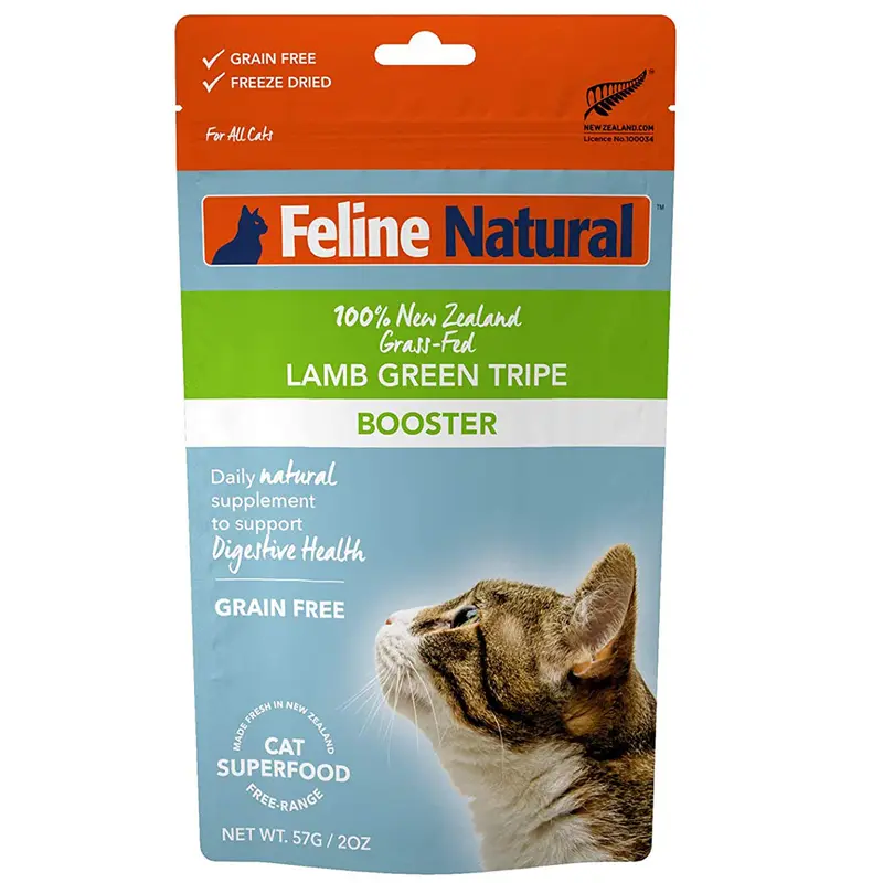 Feline Natural Lamb Green Tripe Freeze Dried Booster Cat Food 2oz