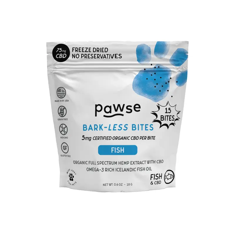 Pawse Bark-Less Bites Fish (5 MG CBD Per Bite) - For All Pets