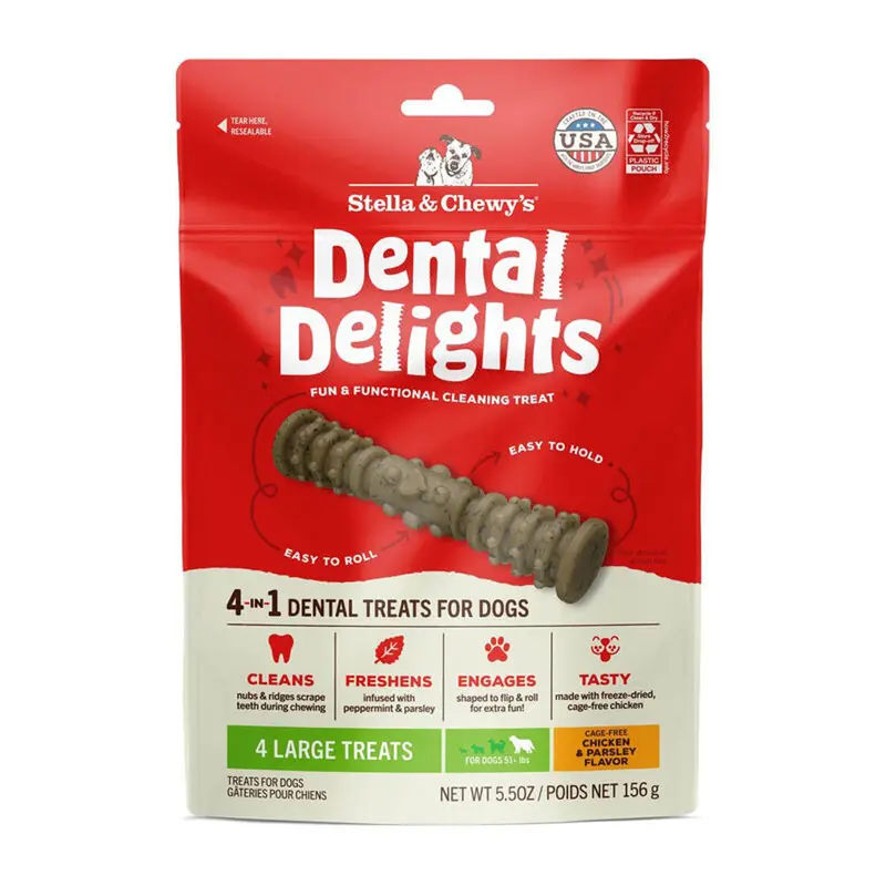 Stella & Chewy's Dental Delights Dog Treats Large 4 Count