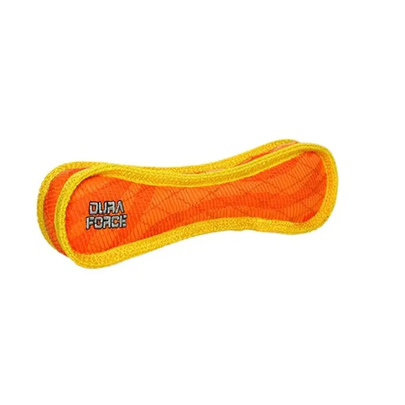 Tuffy's DuraForce JR Bone - Tiger Print Orange Yellow Dog Toy