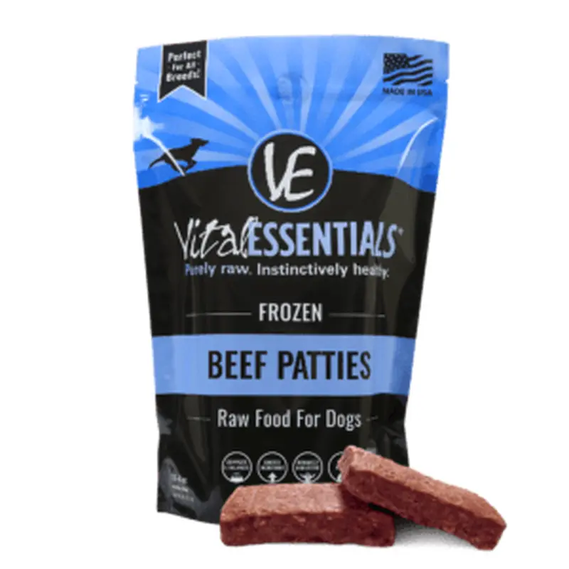 Vital Essentials Frozen Dog Food 6lb Patties Beef