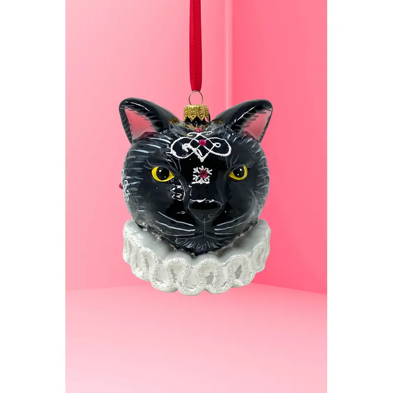 Lunar Cat Polish Glass Ornament