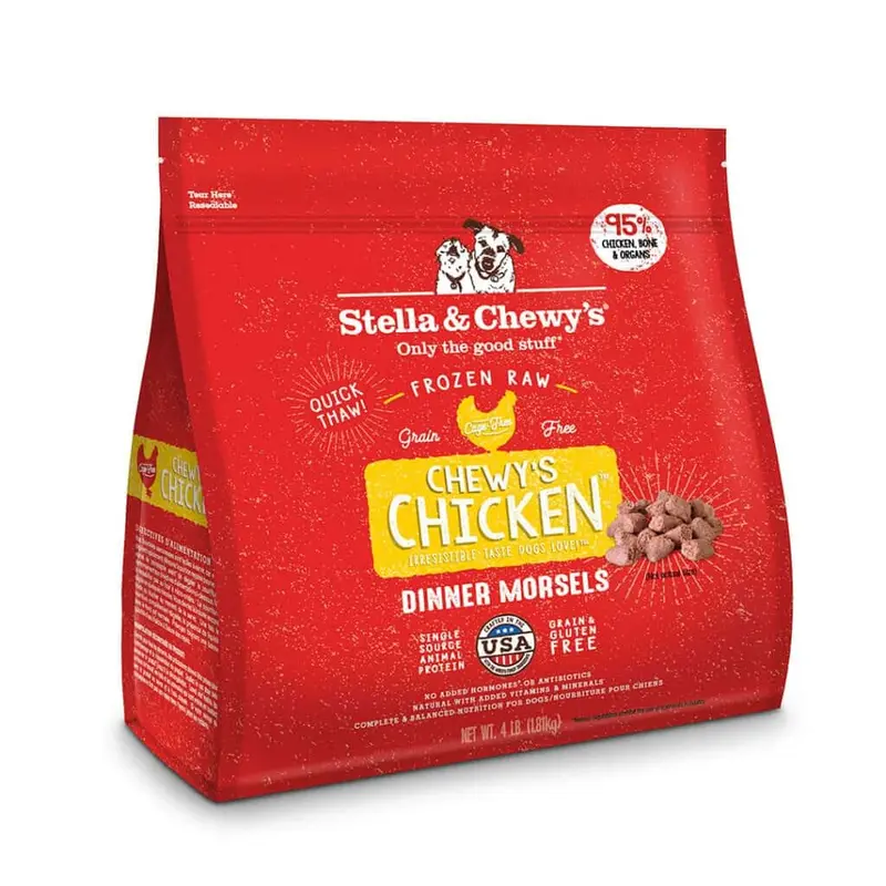 Stella & Chewy's Chicken Frozen Raw Dinner Morsels Dog Food 4lb