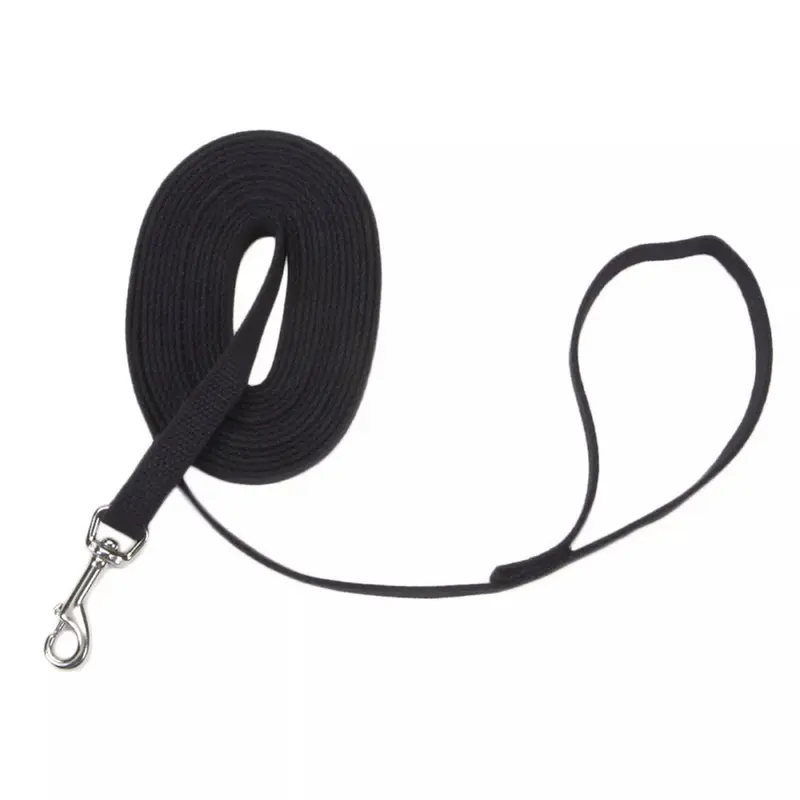 Coastal Train Right! Cotton Web Dog Training Leash 5/8in Wide 20Ft Black