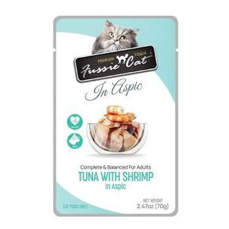 Fussie Cat Premium Tuna w/Shrimp in Aspic 2.47oz Pouch
