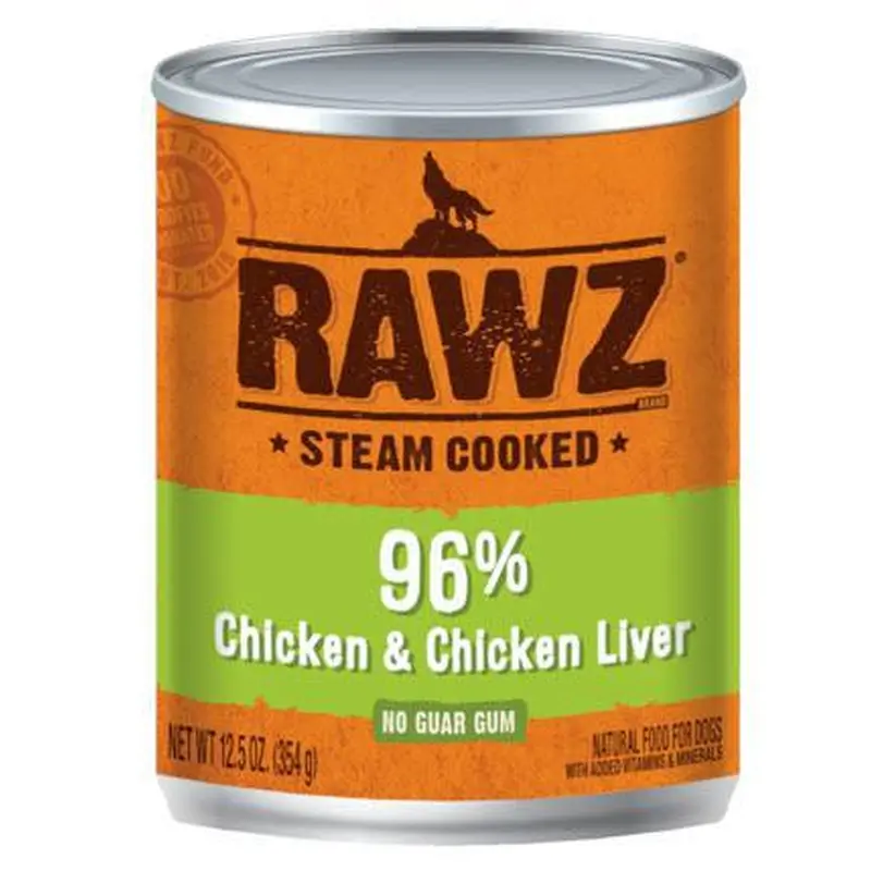 Rawz Dog Can GF 96% Chicken & Chicken Liver 12.5oz