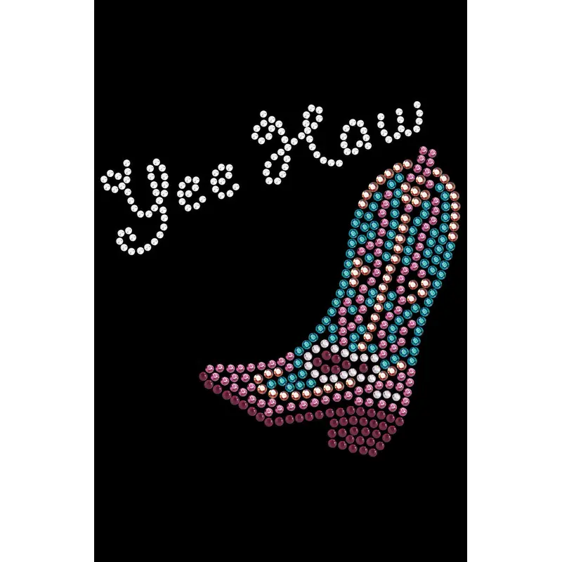 Boot (Pink & Turquoise with Yee Haw) - bandana