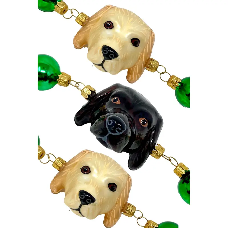 Labrador Dog Glass Tree Garland