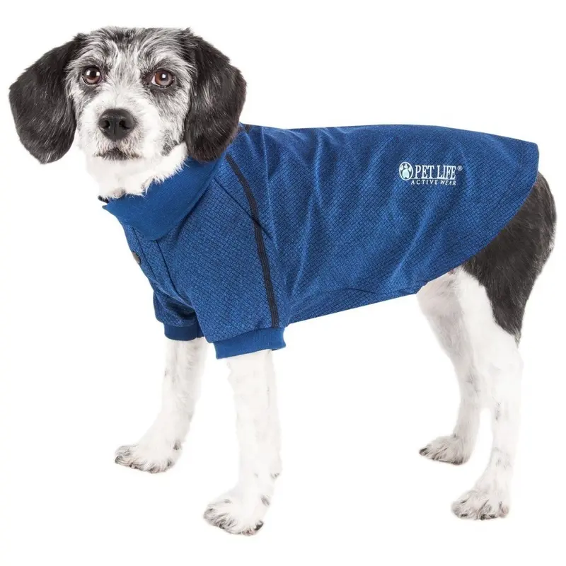 Pet Life Active Relax Stretch Fur Flexed Navy Polo Dog T-Shirt