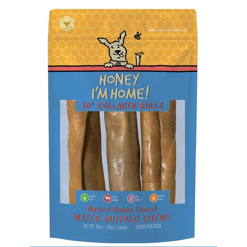 Honey I'm Home Buffalo Collagen Rolls 10" 3 pk