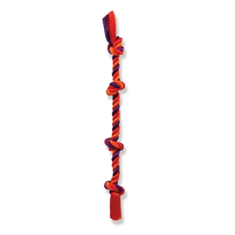 Mammoth Flossy Chews Cotton Blend 4 Knot Rope Tug Dog Toy in Multi