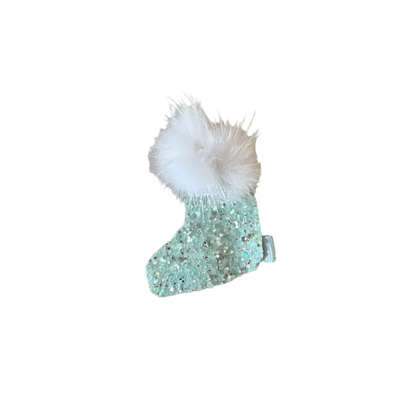 Beaded Caviar Stocking Barrettes- Dog Barrette