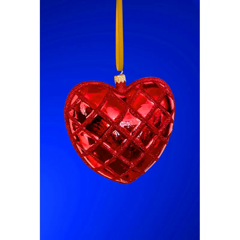 Rouge Affair Heart Polish Glass Ornament