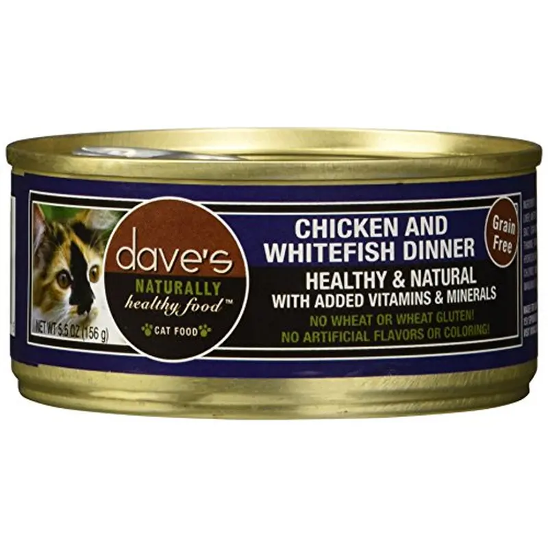 Dave's Chicken & Whitefish Dinner Formula Can Cat 5.5 oz
