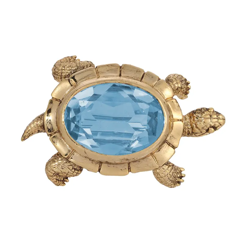 1928 Jewelry Galpagos Tortoise Austrian Crystal Pin