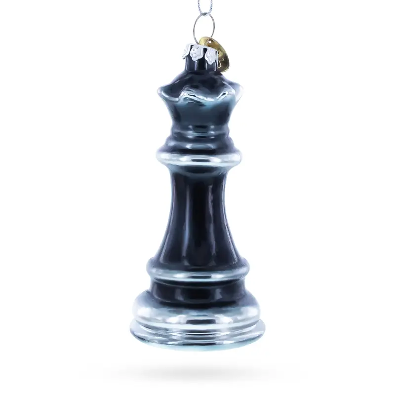 Queen Chess Glass Christmas Ornament