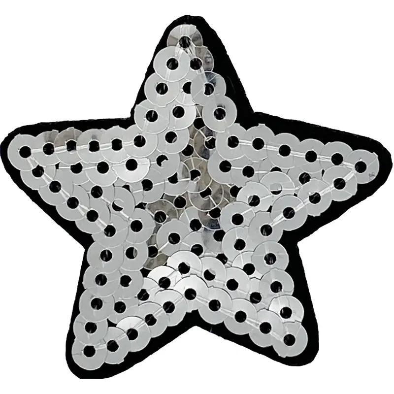 Small Silver Sequin Star - Patch