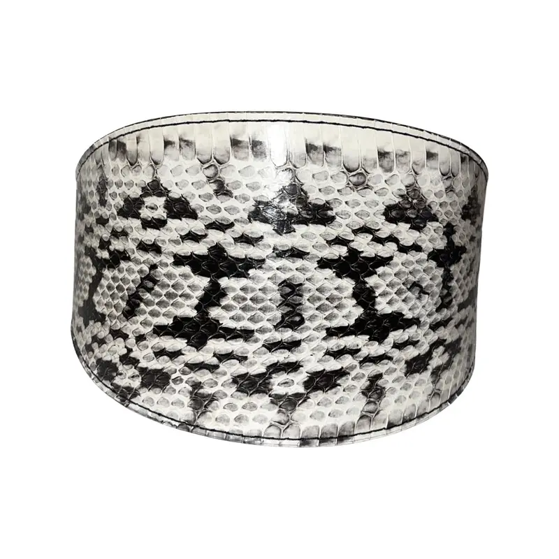 White & Black 4 Wide Snake Collar